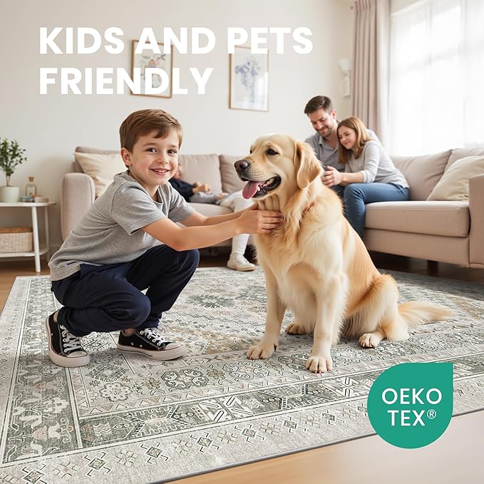 zesthome 8x10 Area Rugs for Living Room, Non-Slip Backing Washable Rugs - Image 7