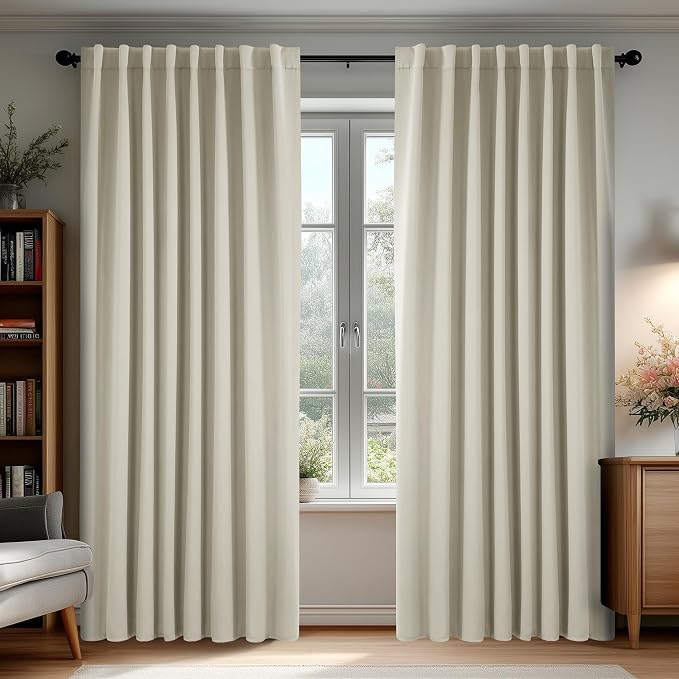 Deconovo Blackout Curtains, Thermal Insulated, W70 x L84 2 Panels, Back Tab by Deconovo