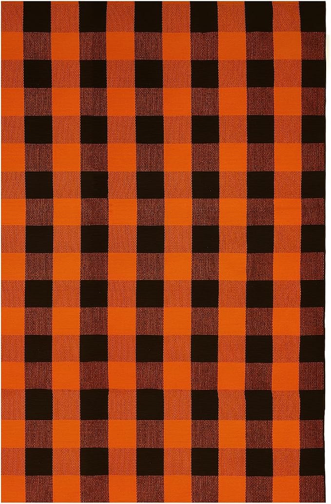 IOHOUZE Fall Buffalo Plaid Check Rug Outdoor Doormat 4x6 Ft Washable Woven - Image 8