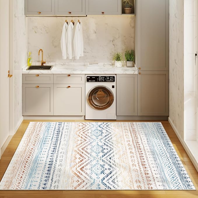 Miukiki 4x6 Area Rug for Living Room Moroccan Washable Rugs Non Slip Indoor - Image 8