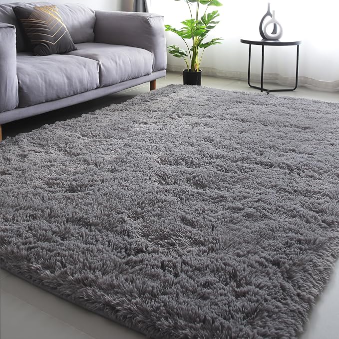 Gray Shag Area Rugs 8x10 by CAIYUECS