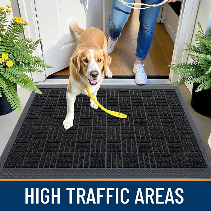 OLANLY Front Door Mat Outside Entrance 33x21, Heavy Duty Sturdy Natural Rubber - Image 6