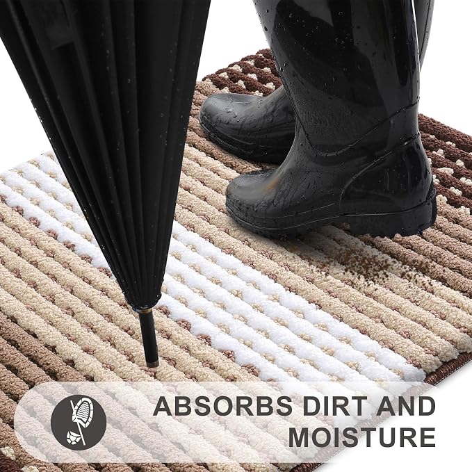 Kitinjoy Indoor Outdoor Door Mat, 47x20 Non-Slip Absorbent Dirt Trapper - Image 2