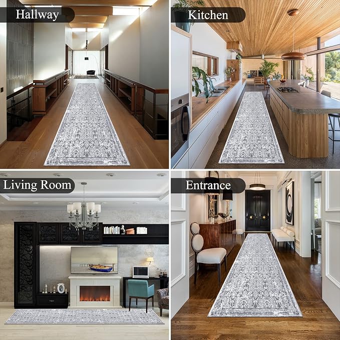 Vaukki Hallway Runner Rug, Vintage Shaggy Soft Laundry Rug Runner, Non Slip - Image 3