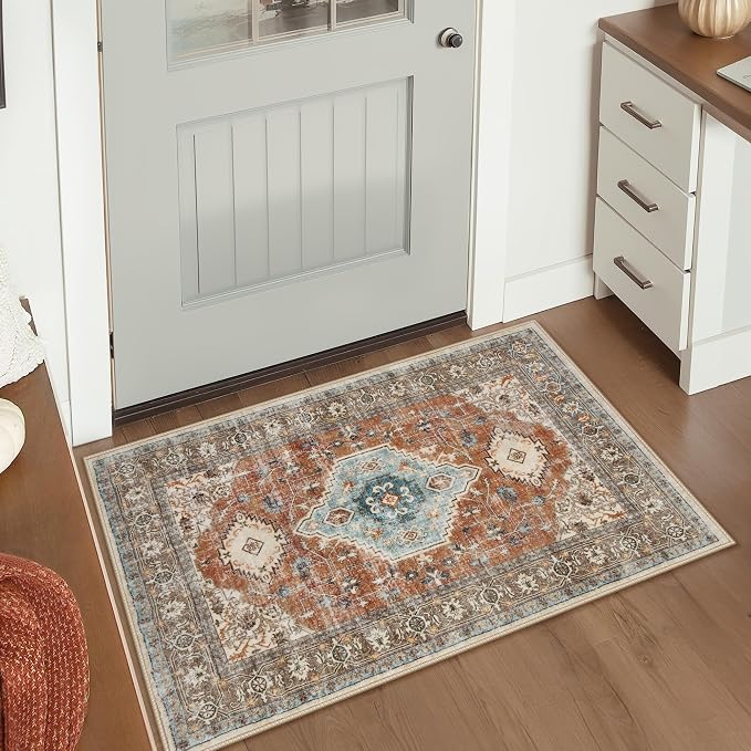 Lahome Oriental Small Rugs for Entryway, 2x3 Rug Non Slip Washable Fall Door - Image 4