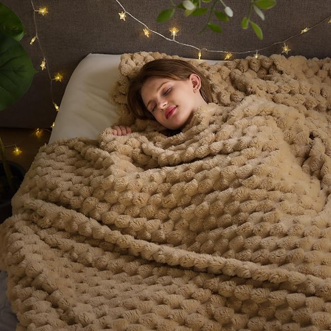 NEWCOSPLAY Super Soft King Blanket Brown Premium Silky Flannel Fleece 3D Clouds by NEWCOSPLAY