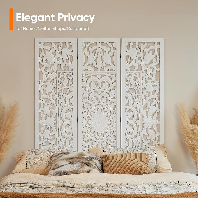 JOSTYLE Wooden Room Divider Screen, 3-Panel Screen Divider - Image 8