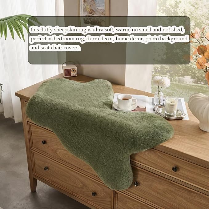 1700GSM Fuzzy Faux Sheepskin Fur Area Rug, Extra Soft Faux Fur Mat, Fluffy - Image 6