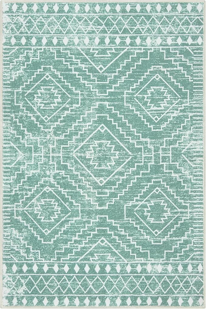 Wonnitar Moroccan Area Rugs 4x6, Sage Green Boho Rug - Image 8
