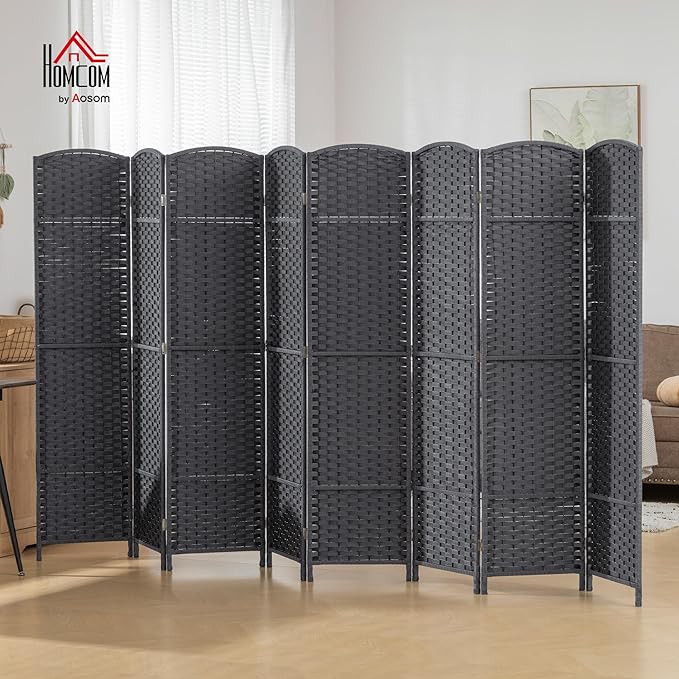 HOMCOM Room Divider, 8 Panel Folding Privacy Screen, 5.6' Tall Freestanding - Image 2