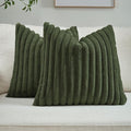 FUTEI Olive Green Decorative Throw Pillow Covers Set of 2, 26x26 Inch Soft by FUTEI