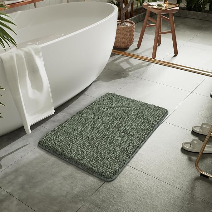 LOCHAS Luxury Bathroom Rug Shaggy Bath Mat 24 x 17 Inch, Washable Non Slip Bath - Image 7
