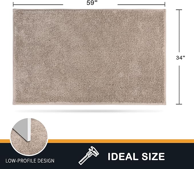 PURRUGS Dirt Trapping Door Mat 34" x 59", Non-Slip Machine Washable Entryway Rug - Image 2