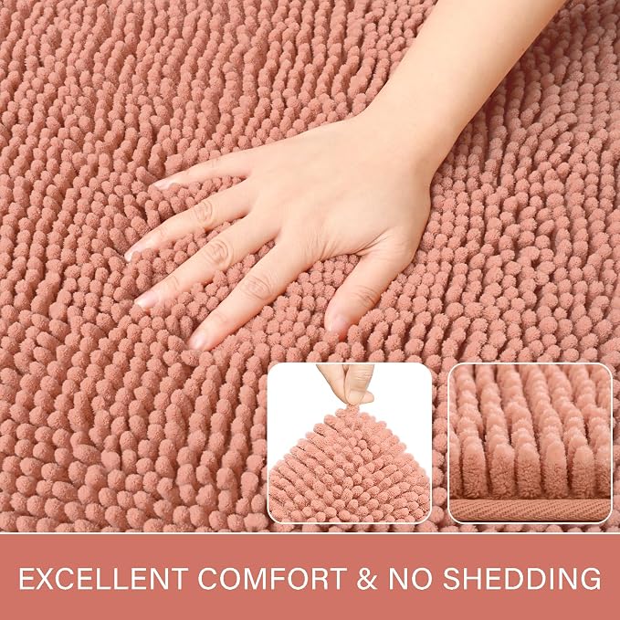LOCHAS Luxury Bathroom Rug Shaggy Bath Mat 24 x 60 Inch, Washable Non Slip Bath - Image 4