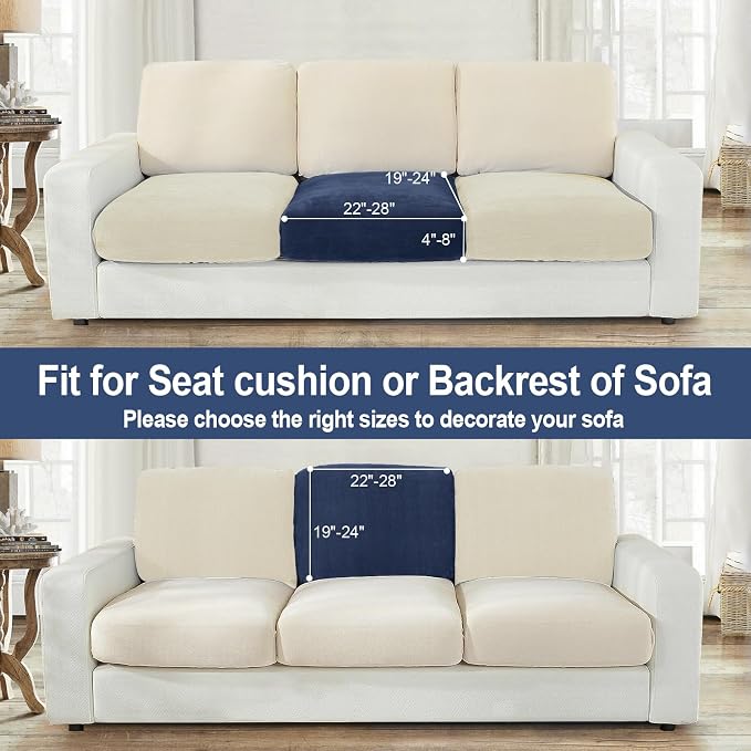 NAISI Couch Cushion Covers 1 Piece Velvet Stretch Sofa Seat Covers or Backrest - Image 4