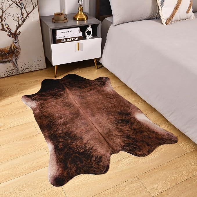 Easycozy Faux Cowhide Large Cow Print 3 x 4 Feet Thickened Elastic Rug - Image 4