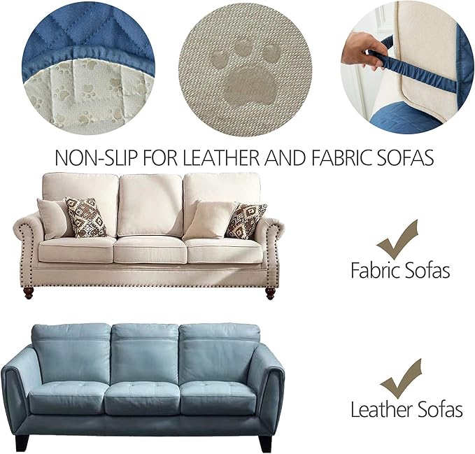 Ameritex Couch Sofa Slipcover 100% Waterproof Nonslip Quilted Furniture - Image 7