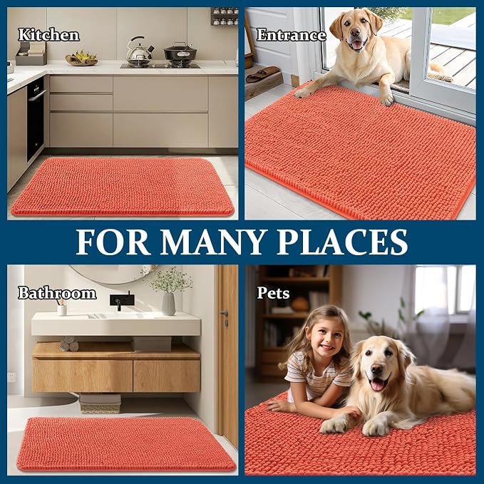 OLANLY Dog Door Mat for Muddy Paws 70x35, Absorbs Moisture and Dirt, Absorbent - Image 8