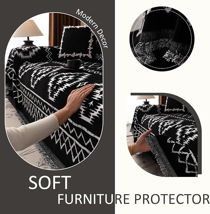 VClife Boho Couch Cover Chenille Sofa Cover - Image 7
