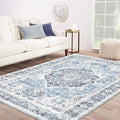 Area Rug 9×12, Large Vintage Boho Rug, Ultra-Soft Low Pile, Non Slip, Stain by DomitapisRug