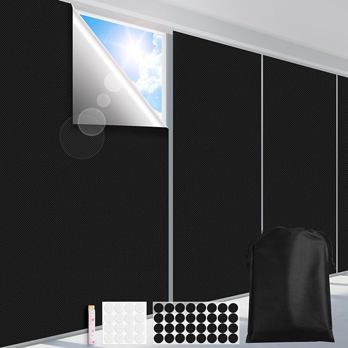 FADOTY Blackout Curtains for Bedroom, Portable 100% Black Out Window Cover Film by FADOTY