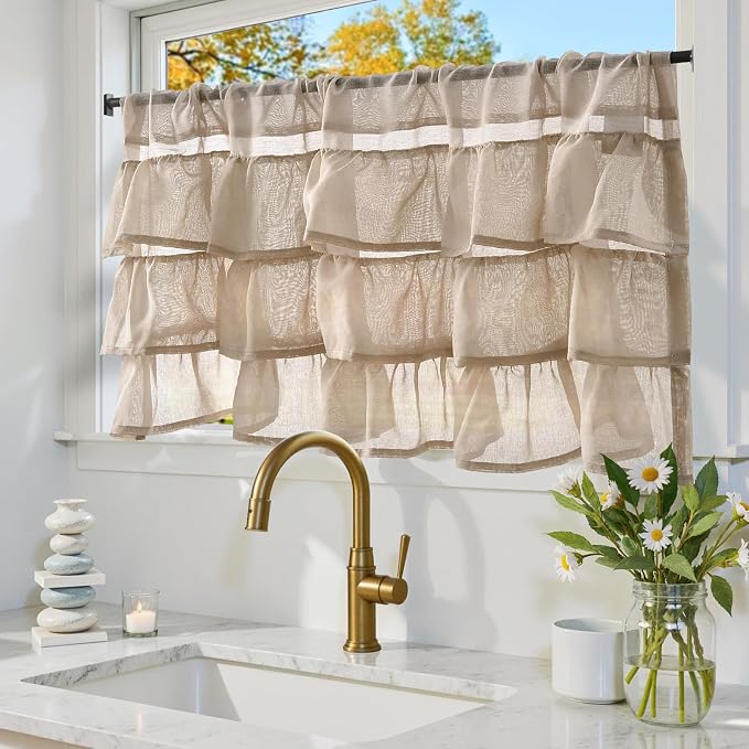 jinchan Ruffled Valance Curtain - Image 2