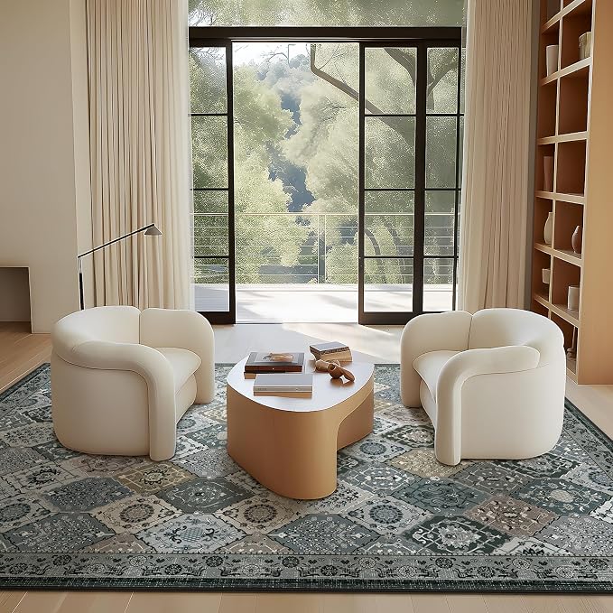 Phantoscope Washable Area Rug 5'x7' Non-Slip, Vintage Boho Rugs - Image 8