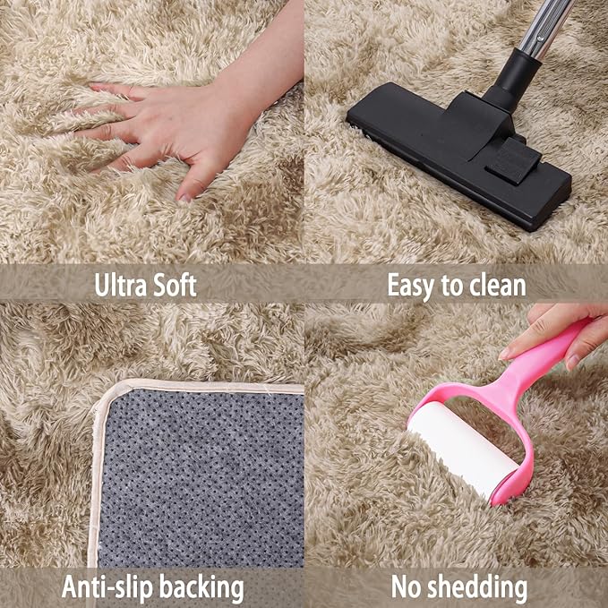 Upgrade Non-Slip Plush Rugs for Living Room, Soft Shaggy Carpets for Living Room - Image 4