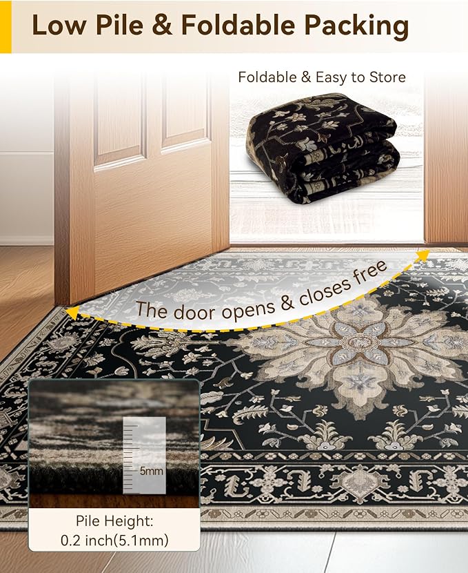 Area Rugs 2'6''x12' Runner Rug Non Slip Washable - Image 4