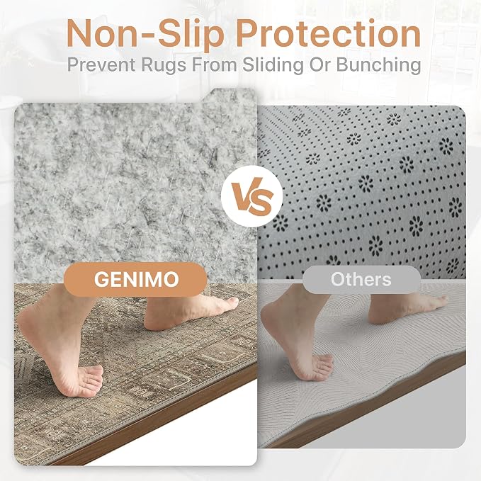 GENIMO Runner Rug 2x7 Non Slip Machine Washable Hallway Runner Vintage Rug - Image 6