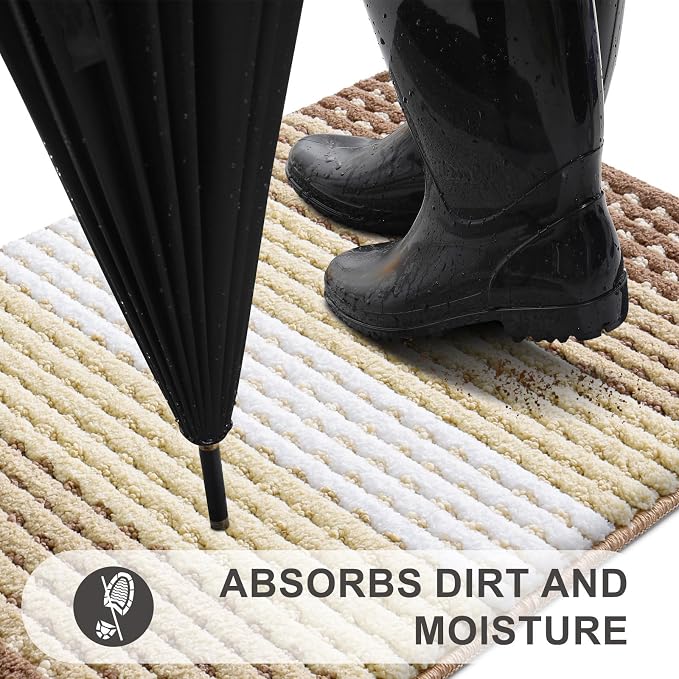 Kitinjoy Indoor Outdoor Door Mat, 71x24 Non-Slip Absorbent Dirt Trapper - Image 2