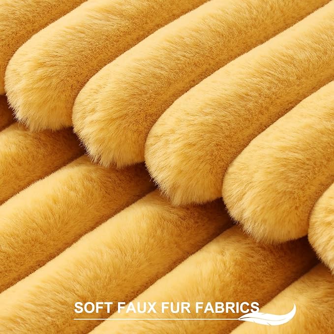 Pallene Faux Fur Plush Throw Pillow Covers 22x22 Set of 2, Luxury Soft Fluffy - Image 5