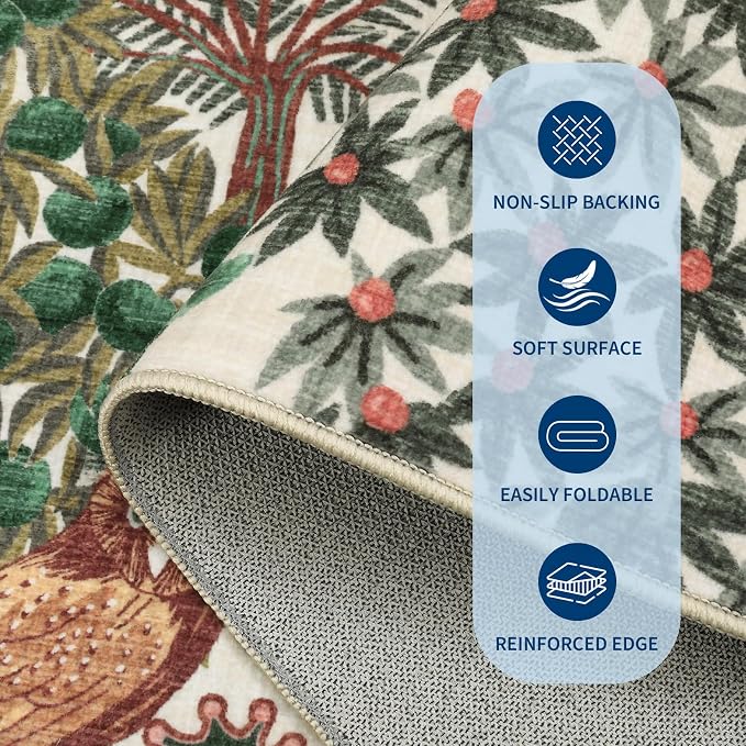 GarveeHome 6x9 Area Rug Jungle Beige Washable Rugs - Image 4