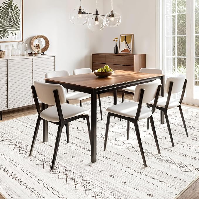 cotiled 7x9 Area Rug Living Room: Washable Boho Rugs - Image 8