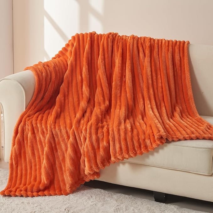 NEWCOSPLAY Super Soft Fall Twin Blanket Orange Premium Silky Flannel Fleece 3D - Image 3