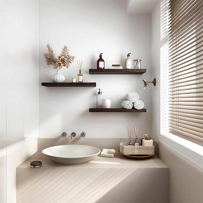 PHPH Wood Floating Shelves for Wall, Wooden Wall Shelves for Bedroom - Image 5