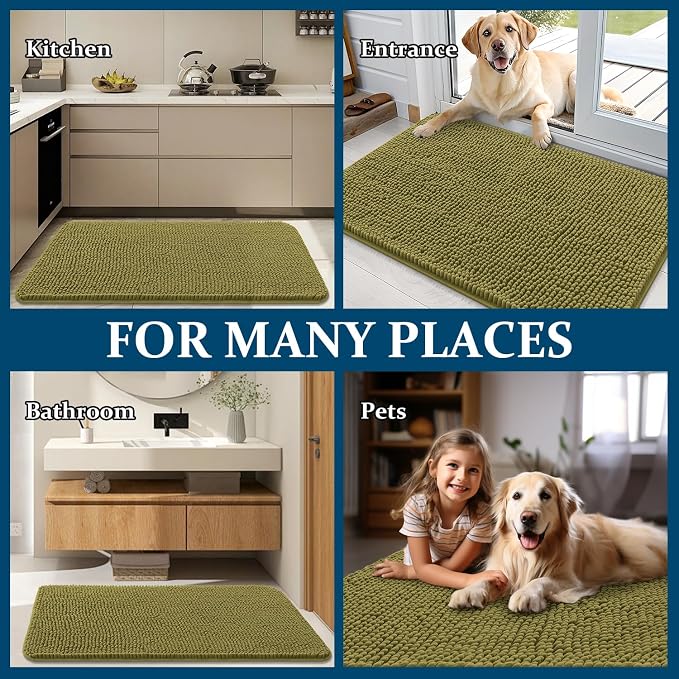 OLANLY Dog Door Mat for Muddy Paws 40x32, Absorbs Moisture and Dirt, Absorbent - Image 8