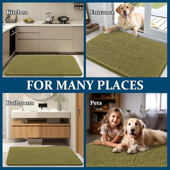 OLANLY Dog Door Mat for Muddy Paws 54x32, Absorbs Moisture and Dirt, Absorbent - Image 8