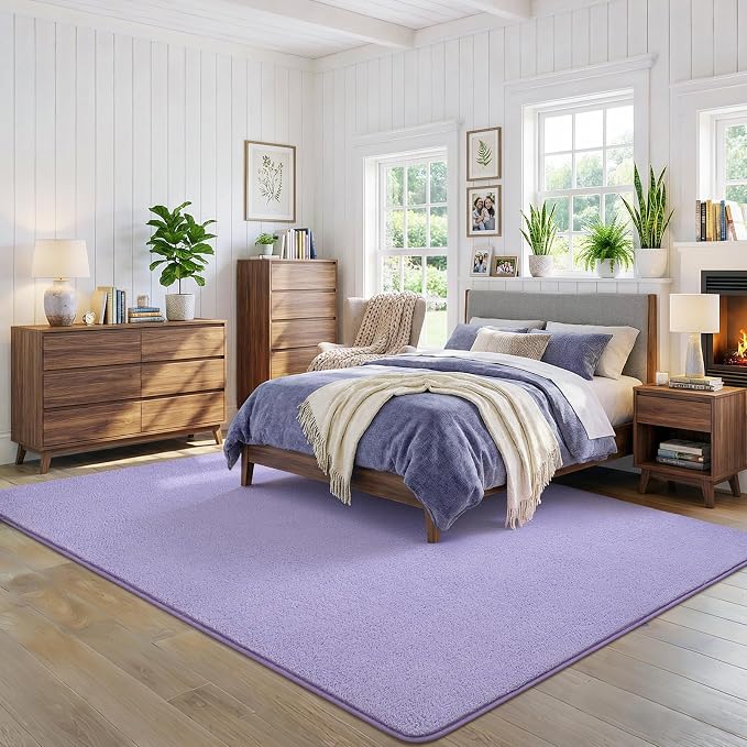 Soft Rugs for Living Room 5x7 Light Purple, Modern Area Rug for Bedroom Nursery - Image 2