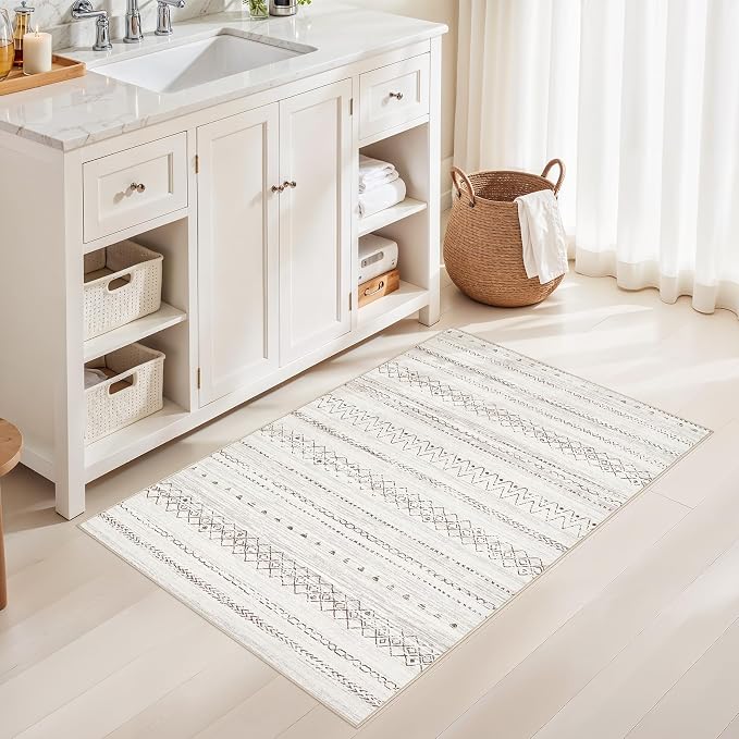 cotiled 3x5 Area Rug Living Room: Washable Boho Rugs - Image 5