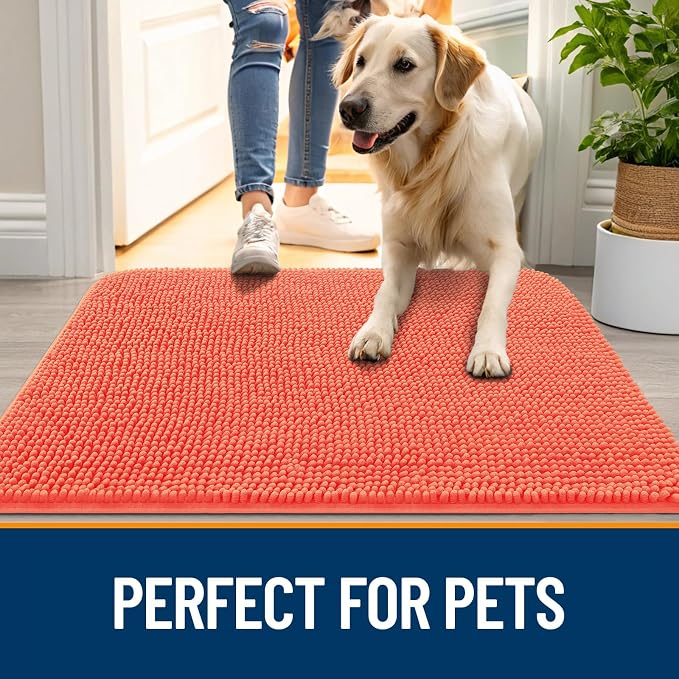 OLANLY Dog Door Mat for Muddy Paws 30x17, Absorbs Moisture and Dirt, Absorbent - Image 6