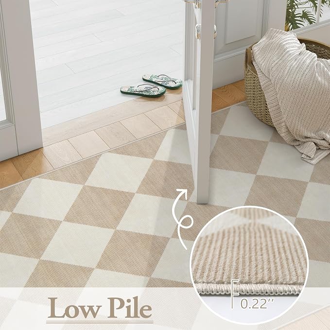 Beeiva Checkered Print Washable Indoor Door Mats - Image 5