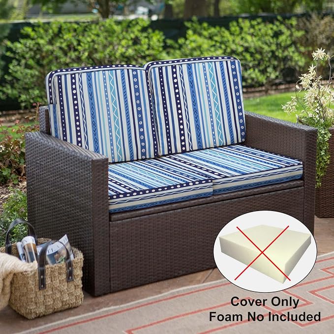 NettyPro Outdoor Cushion Slipcovers Waterproof 4 Pack Patio Chair Seat Cushion - Image 6