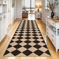 2x8 Checkered Runner Rug for Hallway: Washable Faux Jute Runners Indoor by BYYVOORugsforYourHome