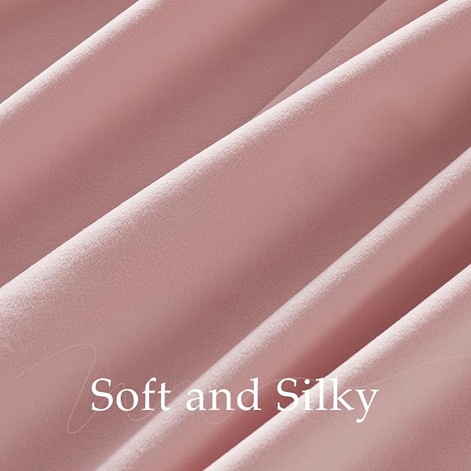 NICETOWN Pink Velvet Curtains 84 inch Long 2 Panels - Image 7