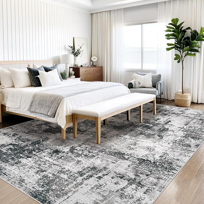 8x10 Area Rug for Living Room: Washable Abstract Soft Rugs Non Slip Modern - Image 4