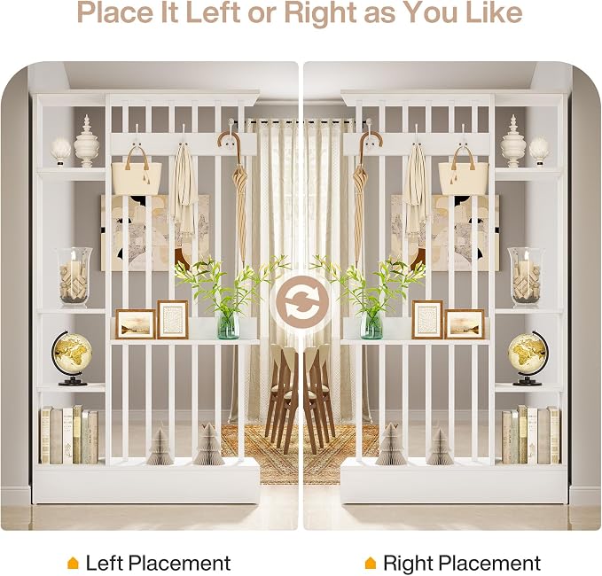 Tribesigns Wall Room Divider, Wood Freestanding Room Divider Bookcase - Image 5