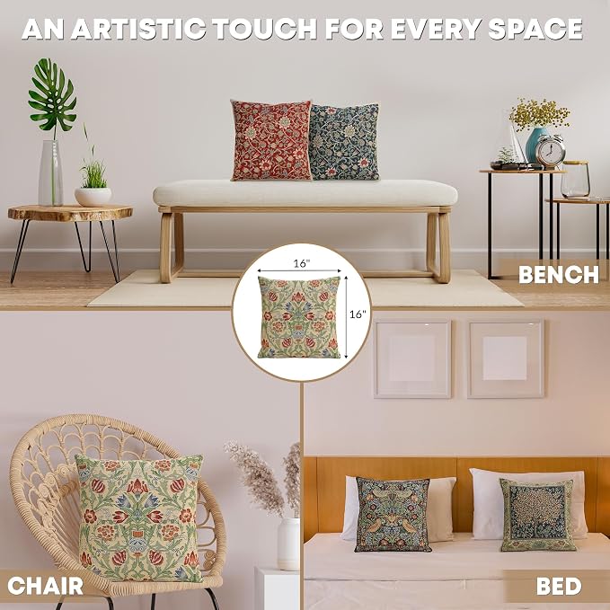 Charlotte Home Furnishings Throw Pillow Covers 16x16 in Single Stem Decorative - Image 5