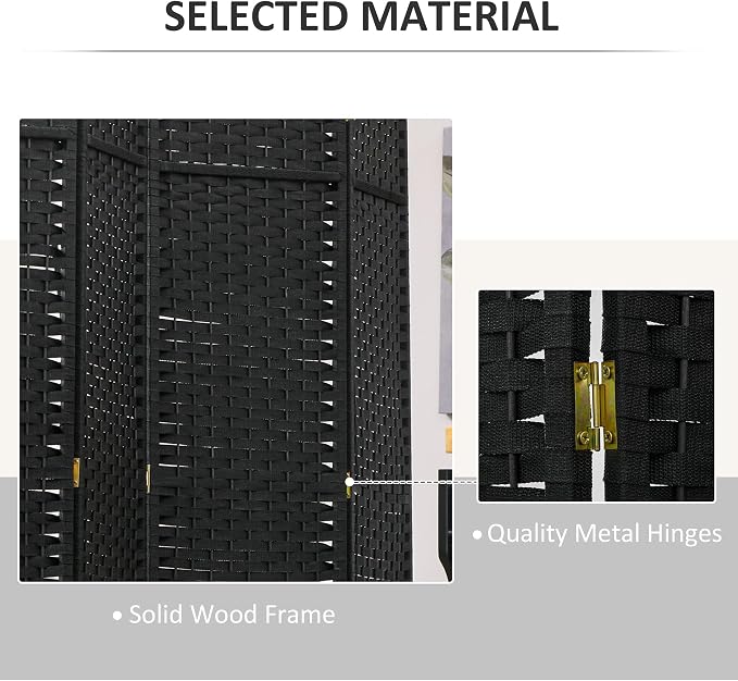 HOMCOM Room Divider, 8 Panel Folding Privacy Screen, 5.6' Tall Freestanding - Image 5