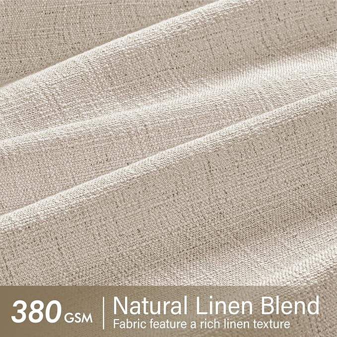MIULEE Pinch Pleated Thick Linen Curtains 108 Inches Length 2 Panels - Image 4